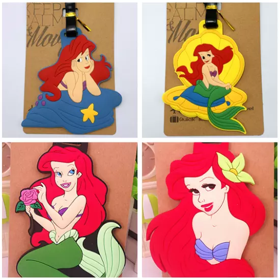 4 Styles Disney The Little Mermaid Ariel PVC Baggage Suitcase Luggage Tags