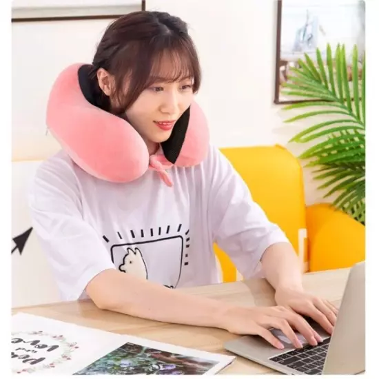 U Shaped Memory Foam Neck Pillows Soft Slow Rebound Space Travel Pillow Massage