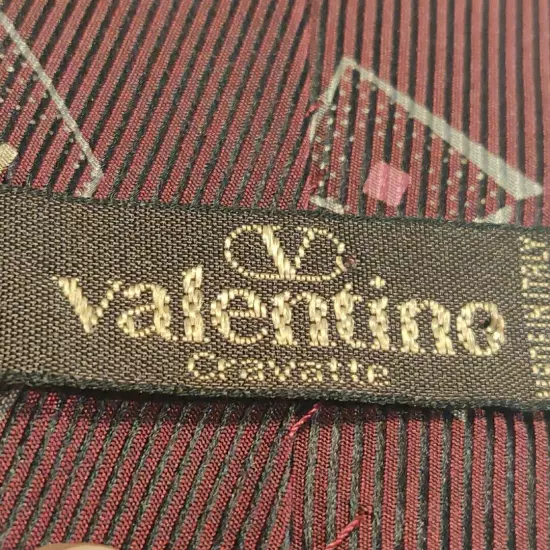 Valentino Men's Silk Tie Red Italian Designer Maroon Red Cravattes Neck Tie