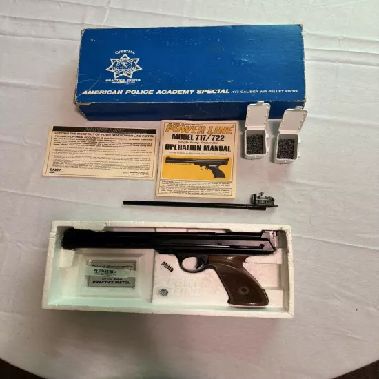 Vintage Daisy Powerline 717 Target Pistol .177 Caliber Police Academy Special.