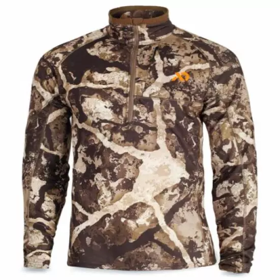 New Large Mens First Lite Hunting Klamath Quarter Zip Cipher Camo