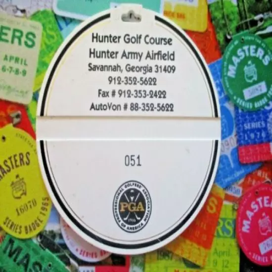 vtg PGA Golf Bag Tag - HUNTER GOLF COURSE - Hunter Army Airfield - Savannah GA