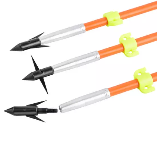 6/12pc Bowfishing Arrows 32" Fiberglass Hunting Fishing Archery Bow Broadheads