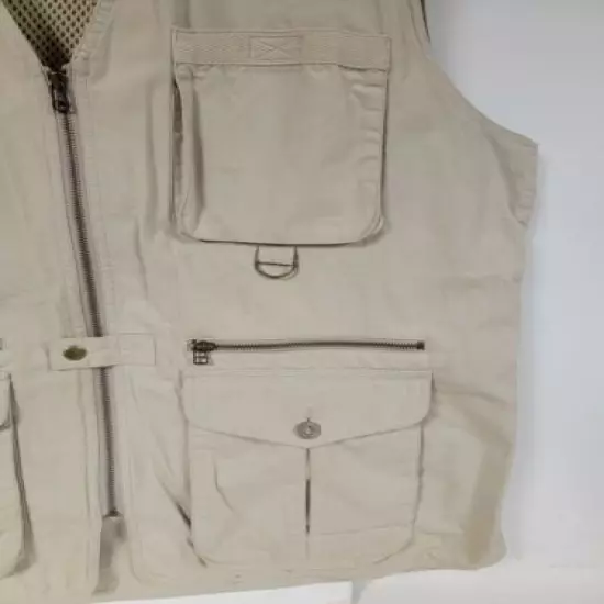 Eddie Bauer Hunting Shooting Trapping Vest Khaki Cotton XL Vented Breathable 