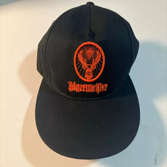 Jagermeister Baseball Cap Hat Black Orange One Size Fits All Snapback Adjustable