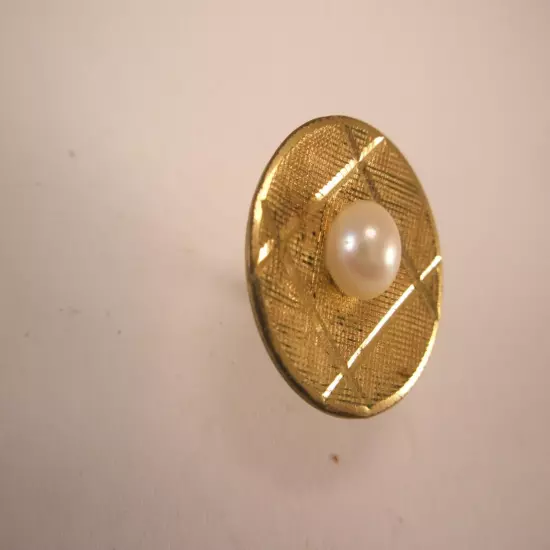 Seed Pearl 1/20 14K GF Gold Filled Vintage CORRECT QUALITY Tie Tack Lapel Pin