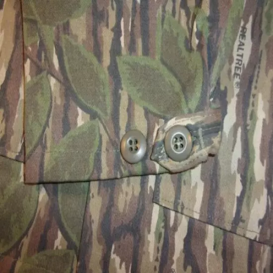 REALTREE CAMO TREES & LEAVES HUNTING COMBAT TACTICAL JACKET SMALL MADE IN USA