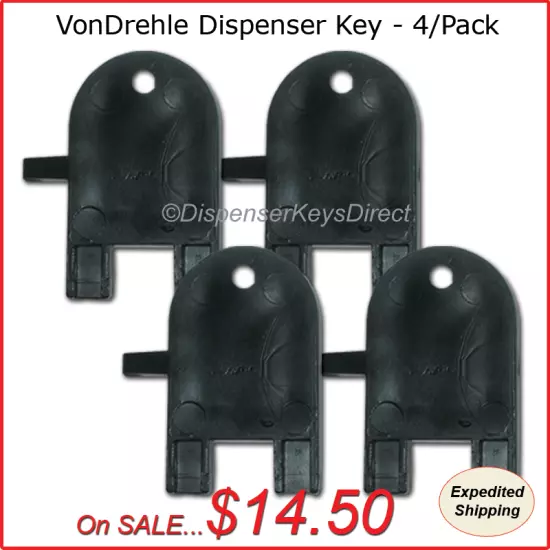 VonDrehle Dispenser Key for Paper Towel & Toilet Tissue Dispensers - (4/pk.)