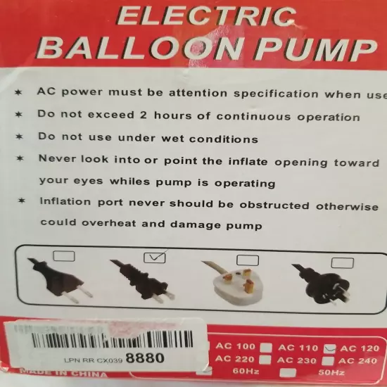 Electric Ballon Pump! #73005 Never Blow Up a Balloon Manually Again!