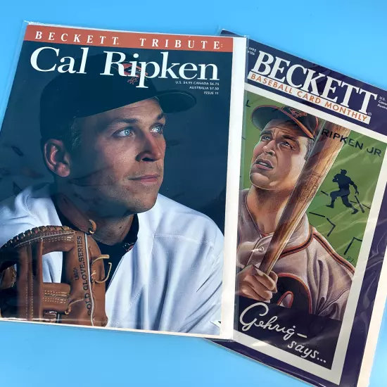 Beckett Tribute: Cal Ripken Baseball Card Monthly Magazines Pair VTG 1995 O's