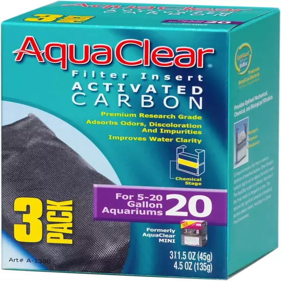 3-Pack Biomax Activated Carbon Inserts for 20-Gallon Aquariums