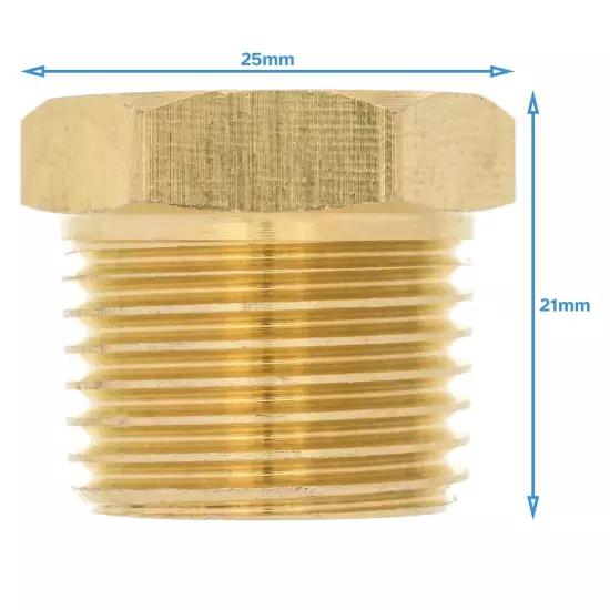 Brass 1/2" BSP Male To 1/8" NPT Female Pipe Reducer Threaded Adapter Fitting