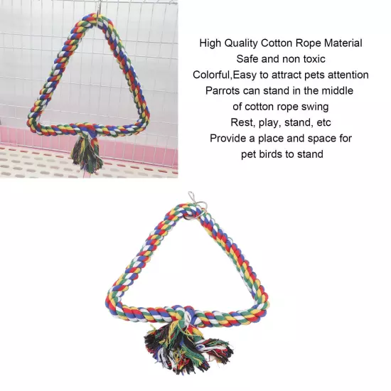 Bird Swing Toy Triangular Colorful Climbing Playing Rope Parrots Perch Stand for