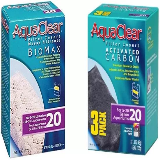 3-Pack Biomax Activated Carbon Inserts for 20-Gallon Aquariums