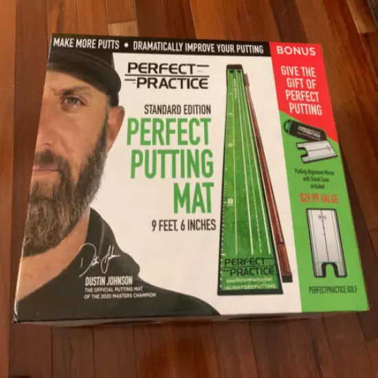 NEW Perfect Practice Golf Putting Mat 2022 Version -see Pics~Dustin Johnson Golf