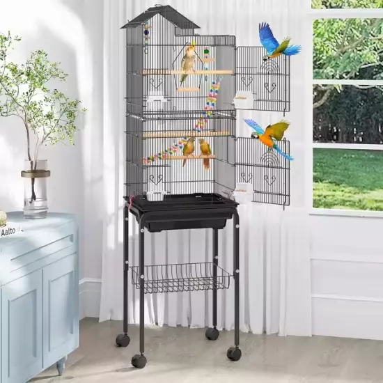 62 inch Metal Bird Cage, Large Parakeet Cages for Parrot, Cockatiel, Lovebird