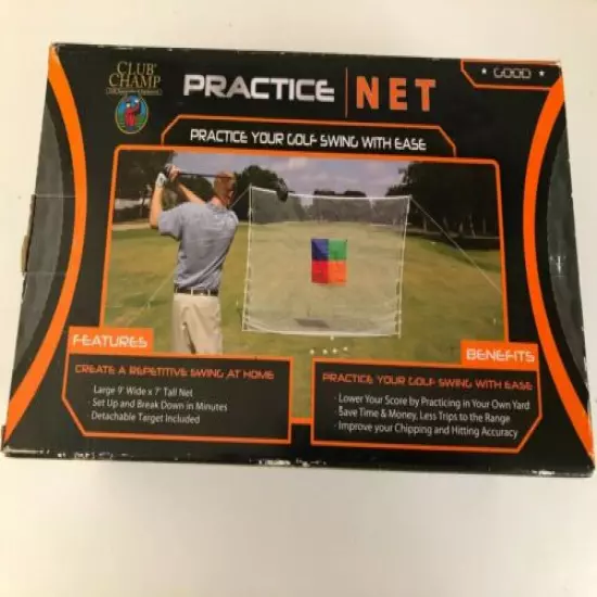 Club Champ Golf Practice Net, Sturdy, Weather-Resistant, 9 Ft Wide x 7 Ft Tall