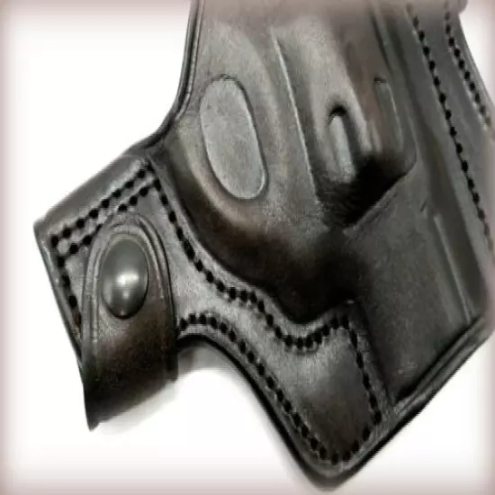 TEXAS 1836 Right Hand Leather Dual Snap Thumb Break Belt Holster for S&W J-FRAME