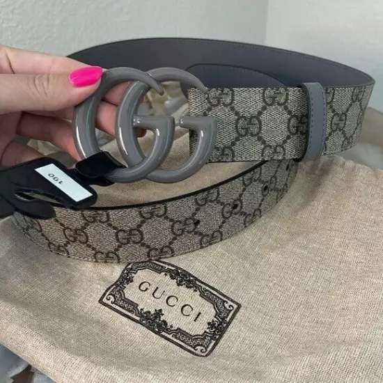 $1,185 NEW Authentic GUCCI Belt 85-34 GG LOGO Signature Canvas SALE Monogram