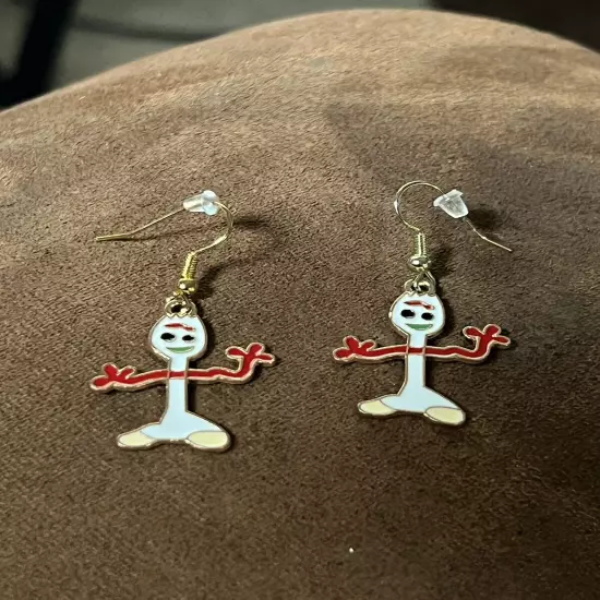 Gold Forky From Toy Story Drop Dangle Earrings!!