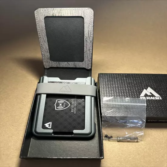 MURADIN Aluminum Tactical Minimalist EDC Wallet [Gray] NIB ..