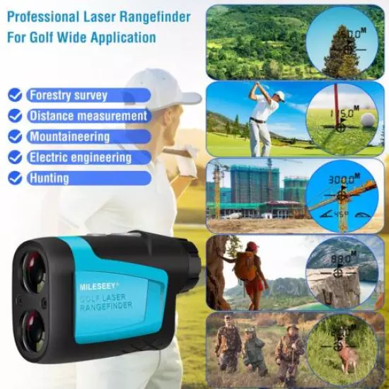 MiLESEEY 650Yards Laser Golf Range Finder with Slope Compensation Fast Flag Lock