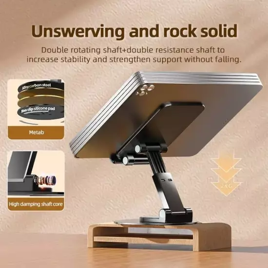 360 Rotating Mobile Phone Holder Aluminum Alloy Portable Foldable Lazy Desktop L