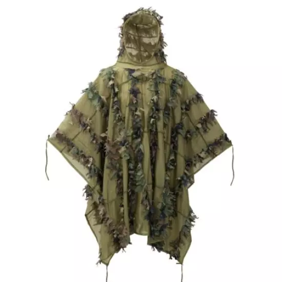 Ghillie Suit Sniper Camouflage Tactical Poncho Helikon-Tex Leaf Woodland + Bag