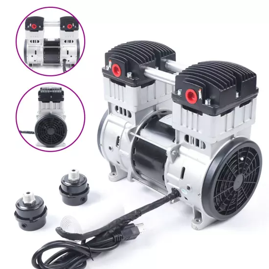 1100W 7CFM Silent Air Pump Compressor Head Small Air Mute Oilless Vacuum Pump US