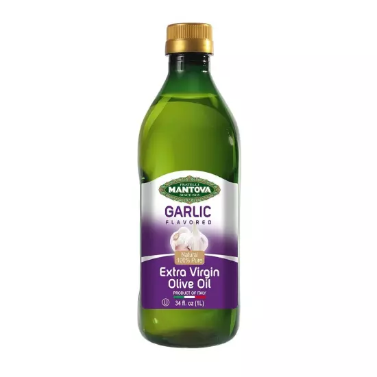 Garlic Extra Virgin Olive Oil (EVOO), Cold-Pressed, Imported from Italy. Topp...