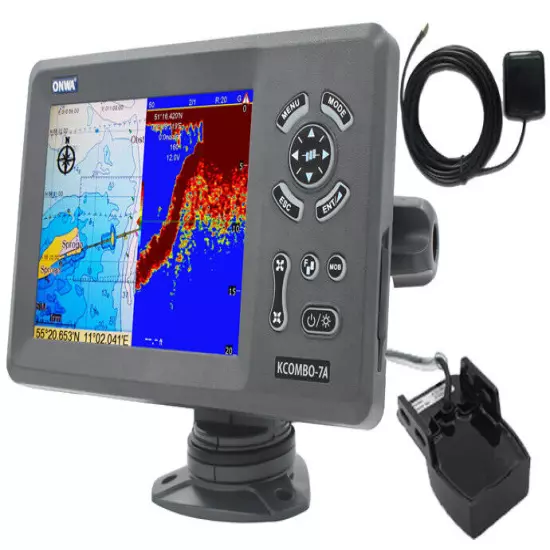 ONWA KCombo-7A: 7" GPS Chart Plotter w/ Fishfinder & Class B+ AIS Transponder