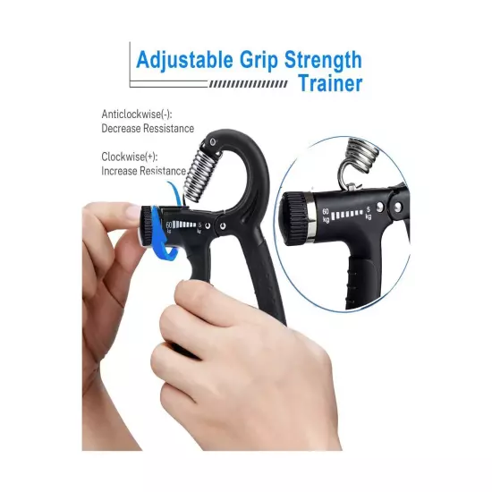 Hand Grip Strengthener, Grip Strength Trainer, 22-132 Lbs Adjustable Resistan...