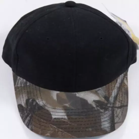 NWT Realtree Hardwoods Black Camo Camouflage Hunting Baseball Adjustable Hat Cap