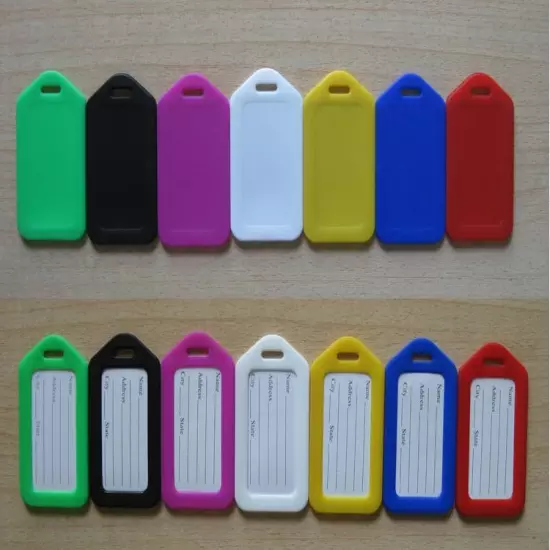 10 Travel Luggage Bag Tag Plastic Suitcase Baggage Office Name Address ID Label