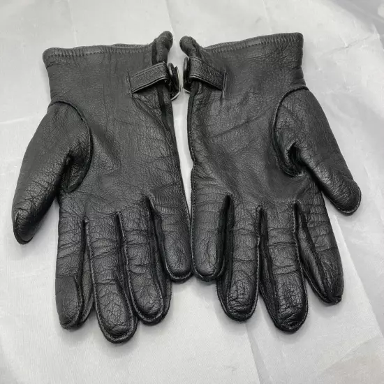 John Varvatos Deerskin Gloves L Cashmere Blend Lining Biker Look