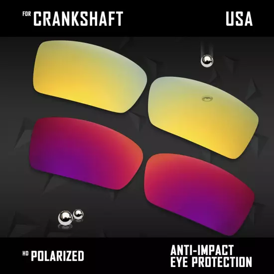 Anti Scratch Polarized Replacement Lenses for-Oakley Crankshaft OO9239 Options