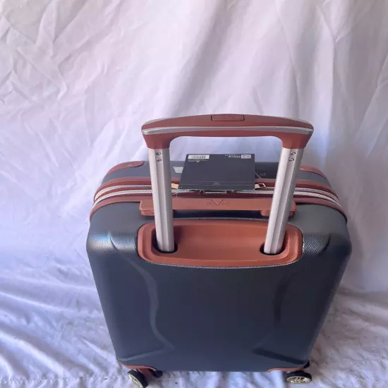 19V69 Italia Vintage-Like 20" Expandable Retro Luggage Gray Hardcase Carry On