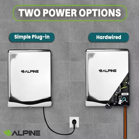 Alpine Commercial Hand Dryer with HEPA Filter, 8 Seconds Extreme Speed Electric