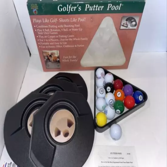 2002 Dennco Golfer's Putter Pool Game Plays Like Billiards COMPLETE