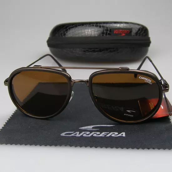 New Arrived Men Women Retro Sunglasses Windproof Matte Frame Carrera Glasses+Box