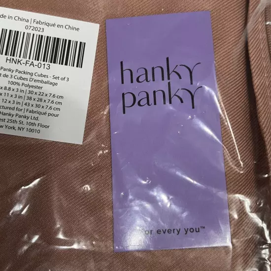 Hanky Panky NEW Set of 3 Packing Cubes Clothes Organizer Pink Polyester Zippered