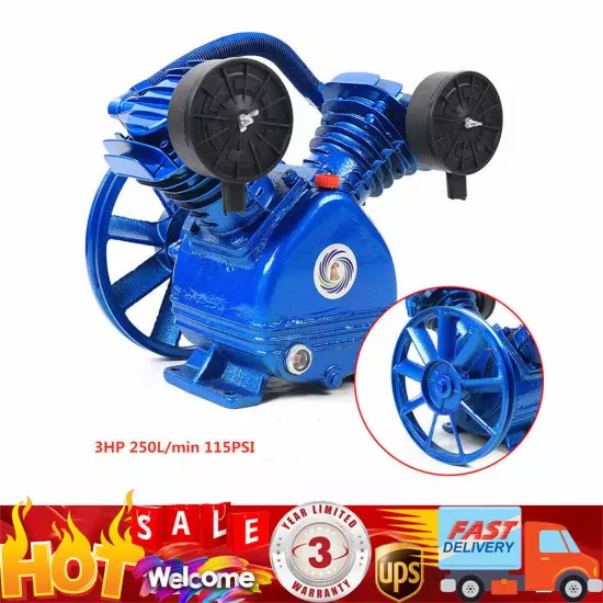 Replacement Air Compressor Pump Single Stage V Style Twin Cylinder 3 HP 2-Piston