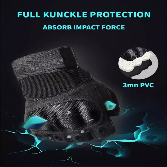 Fingerless Tactical Gloves for Men, Shooting Gloves Hard Shell Knuckle Protec...