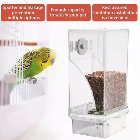 No Mess Bowl Auto Cage Bird Feeder Cup Automatic ParrotsCanary Cockatiel; N8Q8