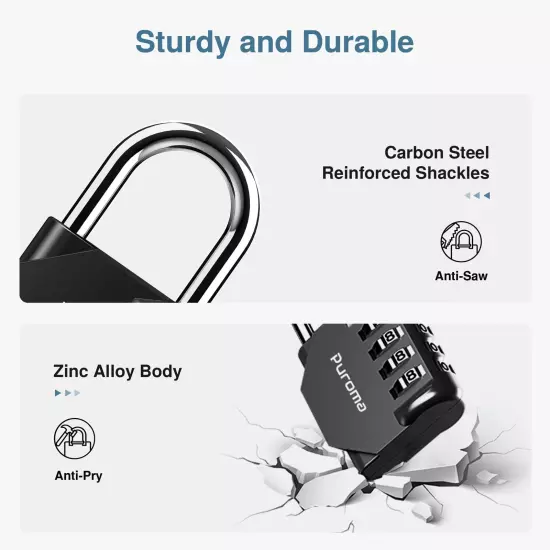 1 Pack Combination Lock 4 Digit Locker Lock Outdoor Waterproof Padlock for Sc...