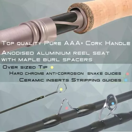 Maxcatch Aspire Fly Fishing Rod - 5/6/8wt 40T Carbon Fiber, Anodized Reel Seat