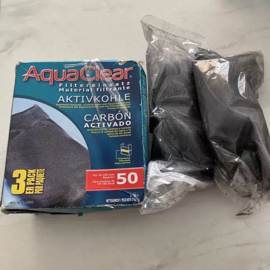 2 Pcs Activated Carbon Filter Insert for AquaClear For 20-50 Gallon Aquarium