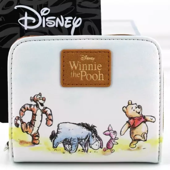 Winnie The Pooh Mini Zipper Wallet Womens Faux Leather Sketch Bioworld New 2023