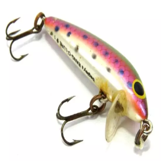 Bagley Baits Bang-O-Lure #1 Small Balsa Minnow Fishing Lure, Rainbow Trout, Read