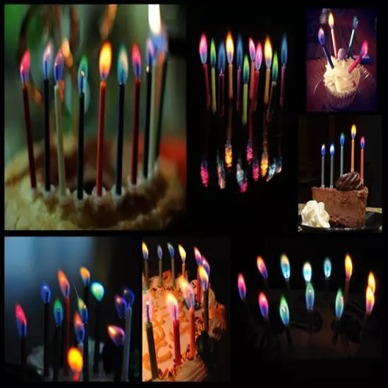 Amazing Colorflame Multicolor Happy Birthday Candles And Holders (12 Count)